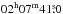 \hbox{$\rm 02^{h}07^{m}41\fs0$}