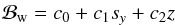 \begin{eqnarray} \mathcal{B_\mathrm{w}} = c_0+c_1s_y+c_2z \end{eqnarray}