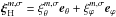 Mathematical equation: \hbox{$ \boldsymbol{\xi}_{\rm H}^{m,\sigma} = \xi_\theta^{m,\sigma} {\vec e}_\theta + \xi_\varphi^{m,\sigma} {\vec e}_\varphi $}