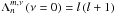 Mathematical equation: \hbox{$ \Lambda_n^{m,\nu} \left( \nu = 0 \right) = l \left( l + 1 \right) $}