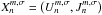 Mathematical equation: \hbox{$ X_n^{m,\sigma} = \left( U_n^{m,\sigma},J_n^{m,\sigma} \right) $}
