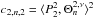 Mathematical equation: \hbox{$ c_{2,n,2} = \langle P_2^2 , \Theta_n^{2,\nu} \rangle^2 $}