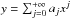 Mathematical equation: \hbox{$ y = \sum_{j=0}^{+ \infty} a_j x^j $}