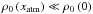 Mathematical equation: \hbox{$ \rho_0 \left( x_{\rm atm} \right) \ll \rho_0 \left( 0 \right) $}
