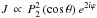 Mathematical equation: \hbox{$ J \, \propto \, P_2^2 \left( \cos \theta \right) e^{2i\varphi} $}