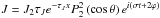 Mathematical equation: \hbox{$J = J_2 \tau_{J} e^{- \tau_{J} x} P_2^2 \left( \cos \theta \right) e^{i \left( \sigma t + 2 \varphi \right)}$}