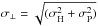 Mathematical equation: \hbox{$\sigma_\perp=\sqrt{(\sigma_\mathrm{H}^2+\sigma_\mathrm{P}^2)}$}