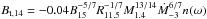 Mathematical equation: \hbox{$B_{\rm t,14}=-0.04 B_{15}^{-5/7}R_{11.5}^{-1/7}M_{1.4}^{13/14}\dot M_{-3}^{6/7} n(\omega)$}