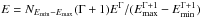 Mathematical equation: \hbox{$E = N_{E_{\min}-E_{\max}}(\Gamma+1)E^\Gamma/(E^{\Gamma+1}_{\max}-E^{\Gamma+1}_{\min})$}