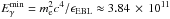 Mathematical equation: \hbox{$E_{\gamma}^{\rm min}= m_{\rm e}^{2}c^{4}/\epsilon_{\rm EBL} \approx 3.84\,\times\, 10^{11}$}