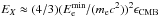 Mathematical equation: \hbox{$E_{X}\approx (4/3)(E_{\rm e}^{\rm min}/(m_{\rm e}c^{2}))^{2}\epsilon_{\rm CMB}$}