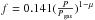 Mathematical equation: \hbox{$f = 0.141 (\frac{P}{P_{\rm gas}})^{1-\mu}$}