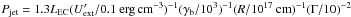 Mathematical equation: \hbox{$P_{\rm jet}=1.3 L_{\rm EC} (U'_{\rm ext}/\mathrm{0.1~erg\,cm^{-3}})^{-1} (\gamma_{\rm b}/10^3)^{-1} (R/10^{17}~\mathrm{cm})^{-1} (\Gamma/10)^{-2}$}