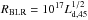 Mathematical equation: \hbox{$R_{\rm BLR}=10^{17} L^{1/2}_{\rm d,45}$}
