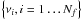 Mathematical equation: \hbox{$\left\lbrace \nu_i, i=1\dots N_f \right\rbrace$}