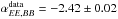 Mathematical equation: \hbox{$\alpha_{EE,BB}^{\rm data} = -2.42 \pm 0.02 $}