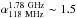 Mathematical equation: \hbox{$\alpha_{118~\rm MHz}^{1.78~\rm GHz}\sim1.5$}