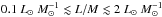 Mathematical equation: \hbox{$0.1~\lsun~M_\odot^{-1} \lesssim L/M \lesssim 2~\lsun~M_\odot^{-1}$}