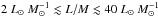Mathematical equation: \hbox{$2~\lsun~M_\odot^{-1}\lesssim L/M \lesssim 40~\lsun~M_\odot^{-1}$}