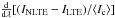 Mathematical equation: \hbox{$\frac{\rm d}{{\rm d}{\lambda}}[({I_{\rm NLTE}-I_{\rm LTE}})/{{\langle}I_\mathrm{c}{\rangle}}]$}