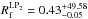 Mathematical equation: \hbox{$R_\mathrm{f}^\mathrm{LP_{2}}=0.43^{+49.58}_{-0.05}$}