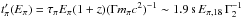Mathematical equation: \hbox{$t_\pi'(E_{\pi}) = \tau_\pi E_{\pi} (1+z) (\Gamma m_\pi c^2)^{-1} \sim 1.9\,{\rm s} \,E_{\pi,18} \,\Gamma_2^{-1}$}