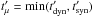 Mathematical equation: \hbox{$t'_\mu = \min(t'_{\rm dyn},t'_{\rm syn})$}