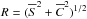Mathematical equation: \hbox{$R=(\overline{S}^{2}+\overline{C}^{2})^{1/2}$}