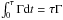 Mathematical equation: \hbox{$\int_0^\tau \Gamma {\rm d}t = \tau \Gamma$}