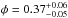 Mathematical equation: \hbox{$\phi=0.37^{+0.06}_{-0.05}$}