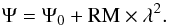 Mathematical equation: \begin{equation} \Psi=\Psi_{\rm 0}+{\rm RM}\times \lambda^2 \label{psi} . \end{equation}