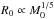 Mathematical equation: \hbox{$R_0\propto M_0^{1/5}$}