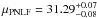 Mathematical equation: \hbox{$\mu_{\mathrm{PNLF}} = 31.29^{+0.07}_{-0.08}$}