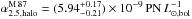 Mathematical equation: \hbox{$\alpha_{2.5,\mathrm{halo}}^{\mathrm{M\,87}} = (5.94^{+0.17}_{-0.21}) \times 10^{-9}\,\mathrm{PN}\,L^{-1}_{\odot,\mathrm{bol}}$}