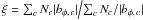 Mathematical equation: \hbox{$\left. \xi = \sum_c N_c |b_{\phi,\,c}| \middle/ \sum_c N_c/|b_{\phi,\,c}|\right.$}