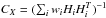 Mathematical equation: \hbox{$C_X = ( \sum_i w_i H_i H_i^T)^{-1}$}