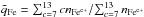 Mathematical equation: \hbox{$\tilde{q}_{\rm Fe} = \sum_{c=7}^{13} c n_{\rm Fe^{c+}}/ \!\sum_{c=7}^{13} n_{\rm Fe^{c+}}$}