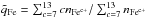 Mathematical equation: \hbox{$\tilde{q}_{\rm Fe} = \sum_{c=7}^{13} c n_{\rm Fe^{c+}}/ \sum_{c=7}^{13} n_{\rm Fe^{c+}}$}