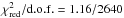 Mathematical equation: \hbox{$\chi^{2}_{\rm red}{\rm /d.o.f.} = 1.16/2640$}