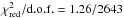 Mathematical equation: \hbox{$\chi^{2}_{\rm red}{\rm /d.o.f.} = 1.26/2643$}