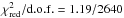 Mathematical equation: \hbox{$\chi^{2}_{\rm red}{\rm /d.o.f.} = 1.19/2640$}