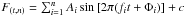 Mathematical equation: \hbox{$F_{(t,n)} = \sum_{i=1}^n A_i \sin{[2\pi(f_it+\Phi_i)]} + c$}