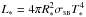 Mathematical equation: \hbox{$L_\ast = 4 \pi R_\ast^2 \sigma_\textsc{sb} T_\ast^4$}