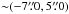 Mathematical equation: \hbox{${\sim}(-7\farcs0,5\farcs0)$}