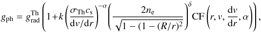 Mathematical equation: \hbox{$g_\mathrm{rad}^\mathrm{Th}$}
