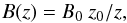 Mathematical equation: \begin{equation} B(z)=B_0 ~ z_0/z, \end{equation}