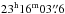 Mathematical equation: \hbox{$23^\mathrm{h}16^\mathrm{m}03\farcs6$}