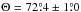 Mathematical equation: \hbox{$\Theta=72\fdg4\pm1\fdg0$}