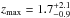 Mathematical equation: \hbox{$z_{\rm max}=1.7^{+2.1}_{-0.9}$}
