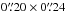 Mathematical equation: \hbox{$0\farcs20 \times 0\farcs24$}